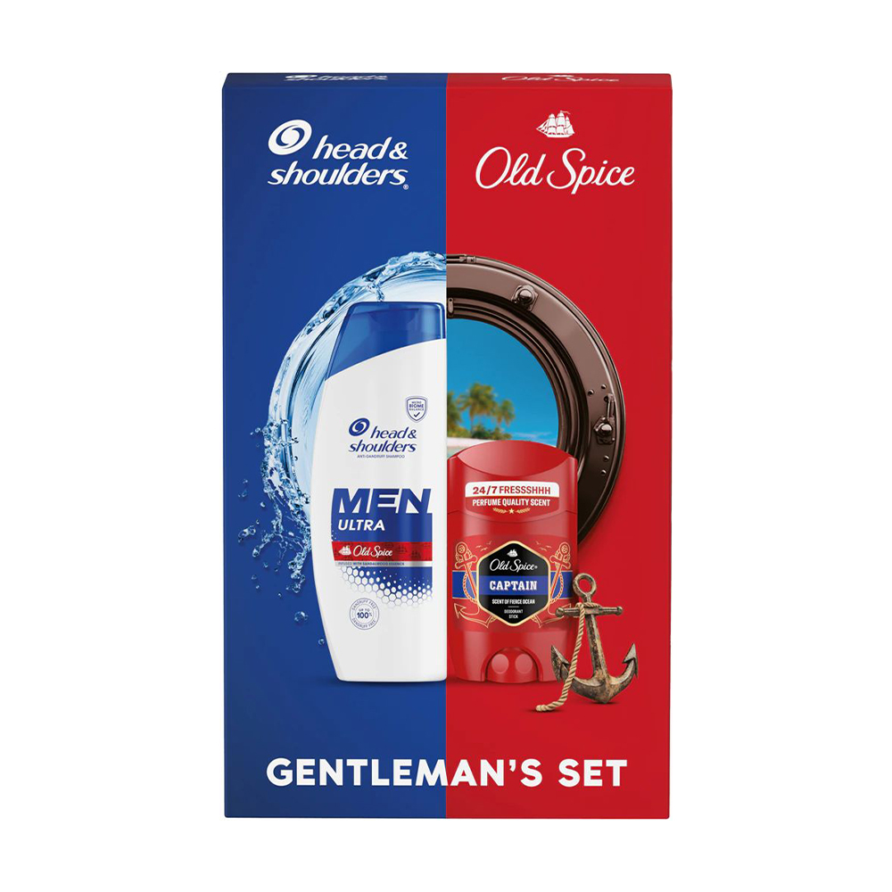 Уцінка! Подарунковий набір чоловічий Head &amp; Shoulders Gentleman's Set (шампунь Head &amp; Shoulders Men Ultra, 330 мл + дезодорант-стік Old Spice Captain, 50 мл)